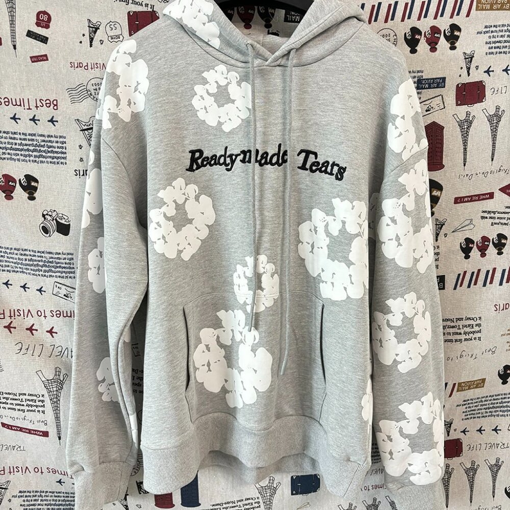 Denim Tears X Readymade Grey Cotton Wreath Hoodie